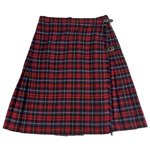 Vintage 90s GAP Wool Tartan Kilt Skirt 12 Plaid Pleated Wrap Made in Italy